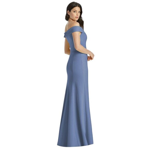 Norstrom Dessy Size 8  12  Collections 3038 Long Dress Larkspur Blue - Picture 2 of 15